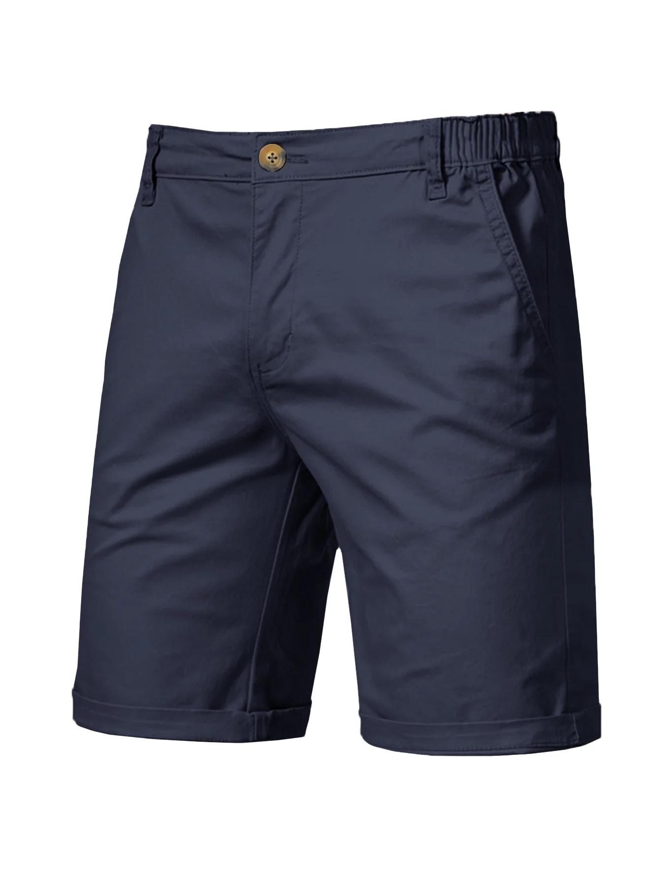 2025 hommes couleur unie pantalon court décontracté plage respirant confortable pantalon court droit