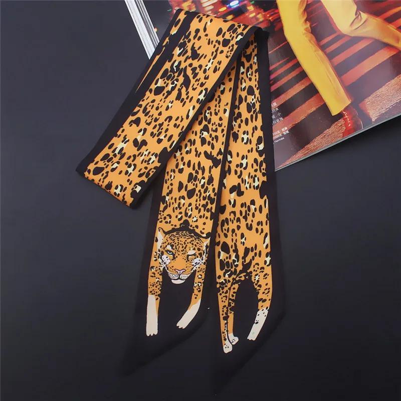 Foulard en soie fin imprimé animal 17 couleurs, nouvelle collection 2024, pour femme, marque de luxe