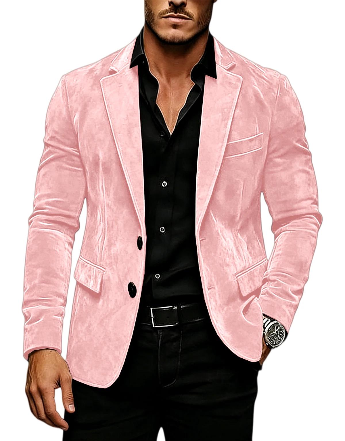 Blazer de luxe pour homme en suède texturé, revers cranté, coupe ajustée, 2 boutons, veste de costum