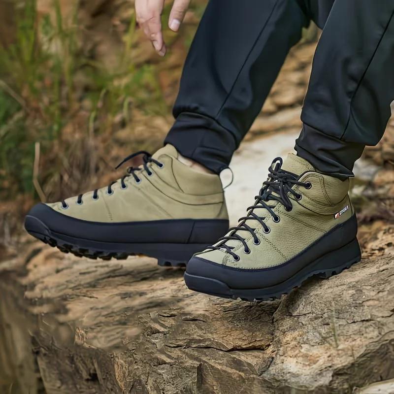 Chaussures de randonnée mi-montantes en cuir antidérapantes pour hommes 2026 – Idéales pour le trekk