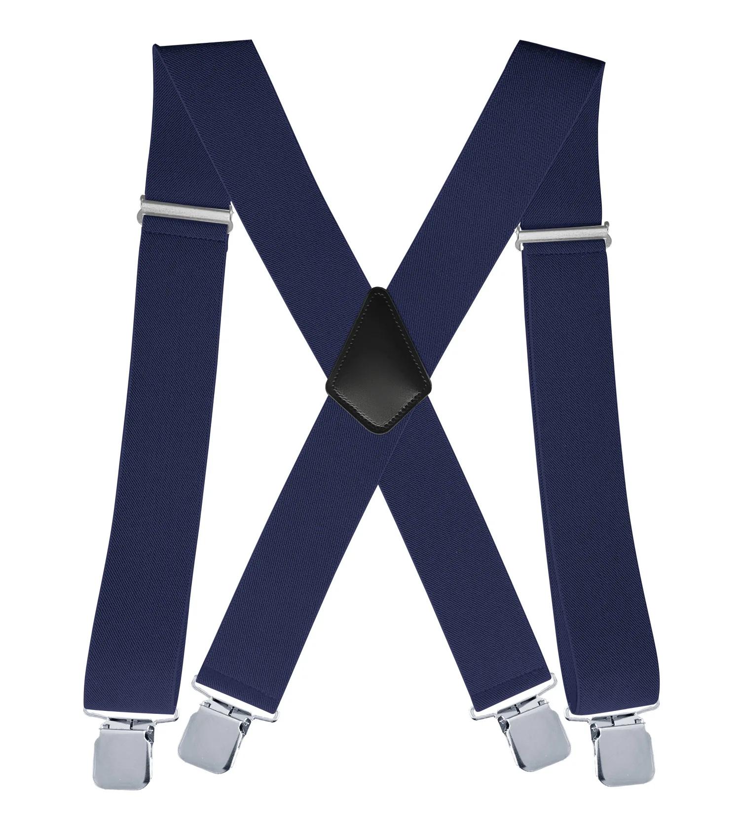 Bretelles pour pantalons pour hommes, bretelles solides de 2 pouces de large, 4 Clips, robustes pour