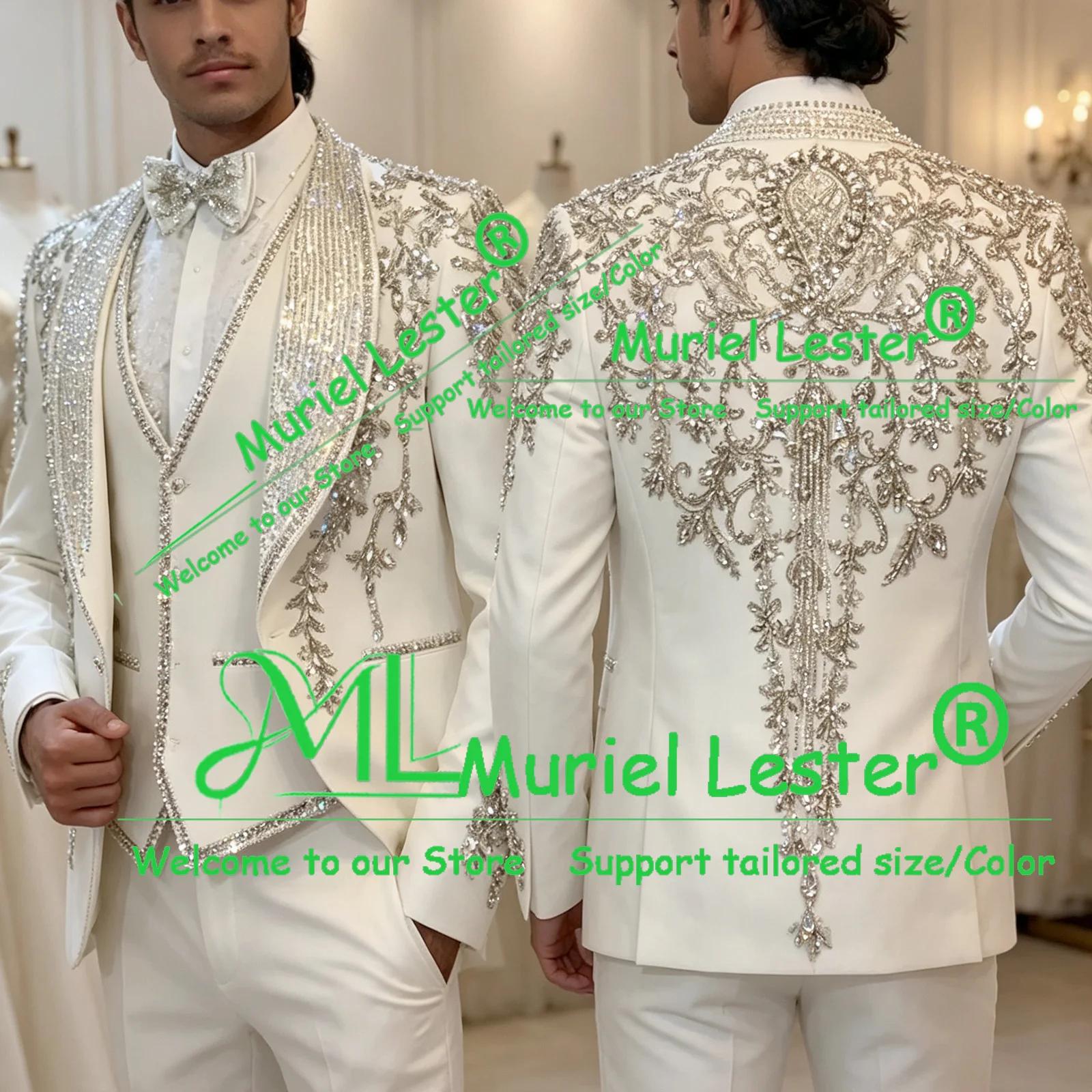 Costume de Mariage Exquis pour Homme – Blazer de Marié Scintillant à Paillettes et Revers Élégant – 