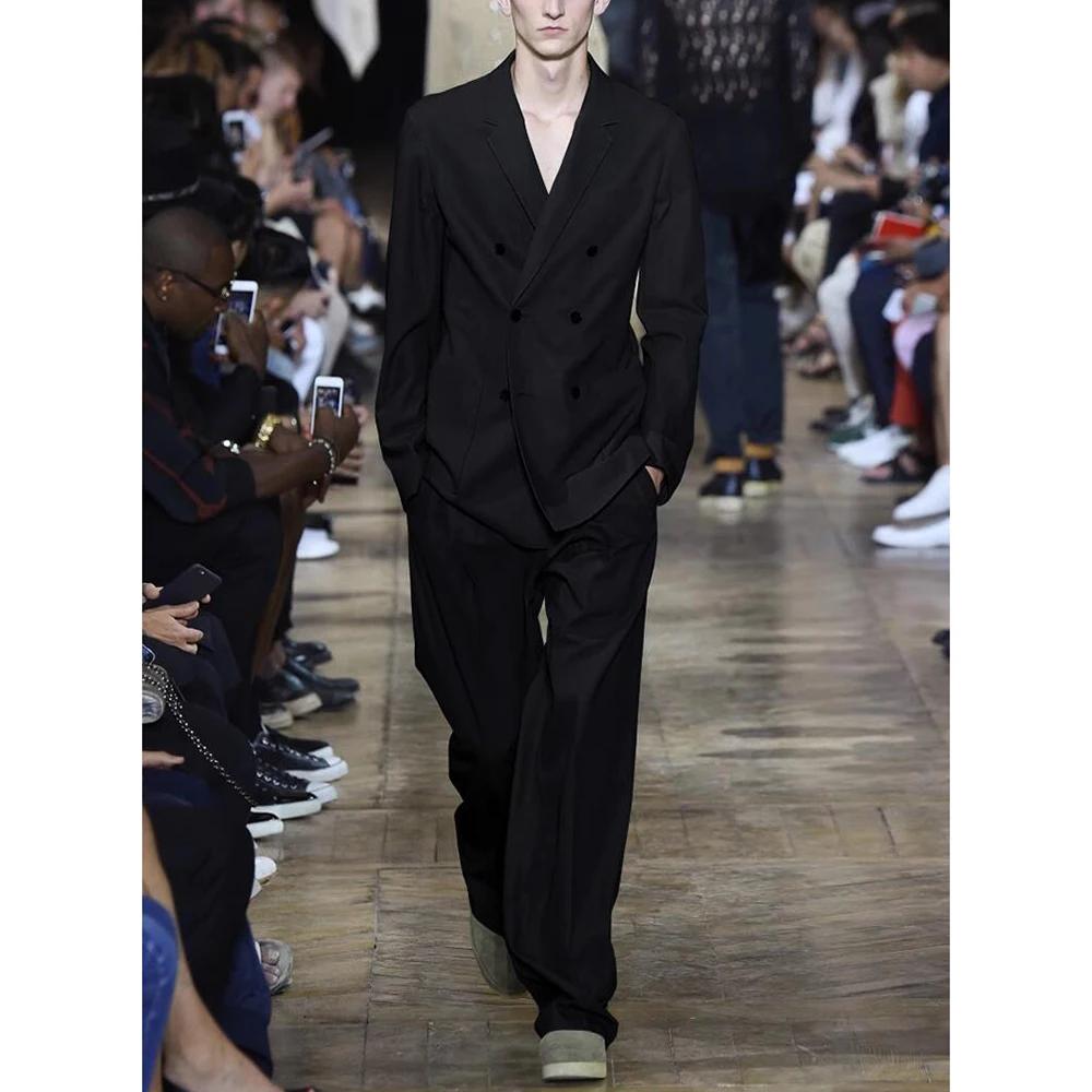 Costumes d'été blancs pour hommes, revers cranté et double boutonnage, vêtements décontractés intell