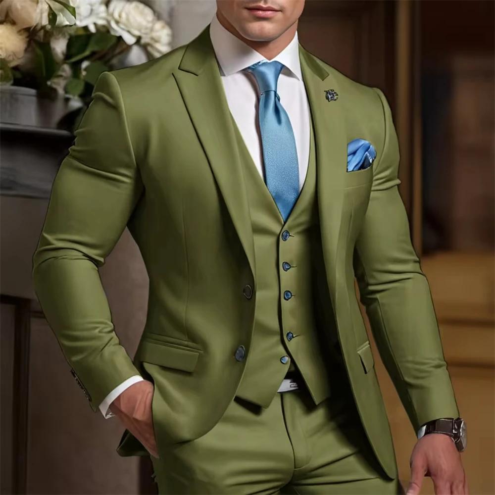 Costume Homme Élégant Formel 3 Pièces Costume de Mariage Smoking Costume de Marié Tenue Personnalisé