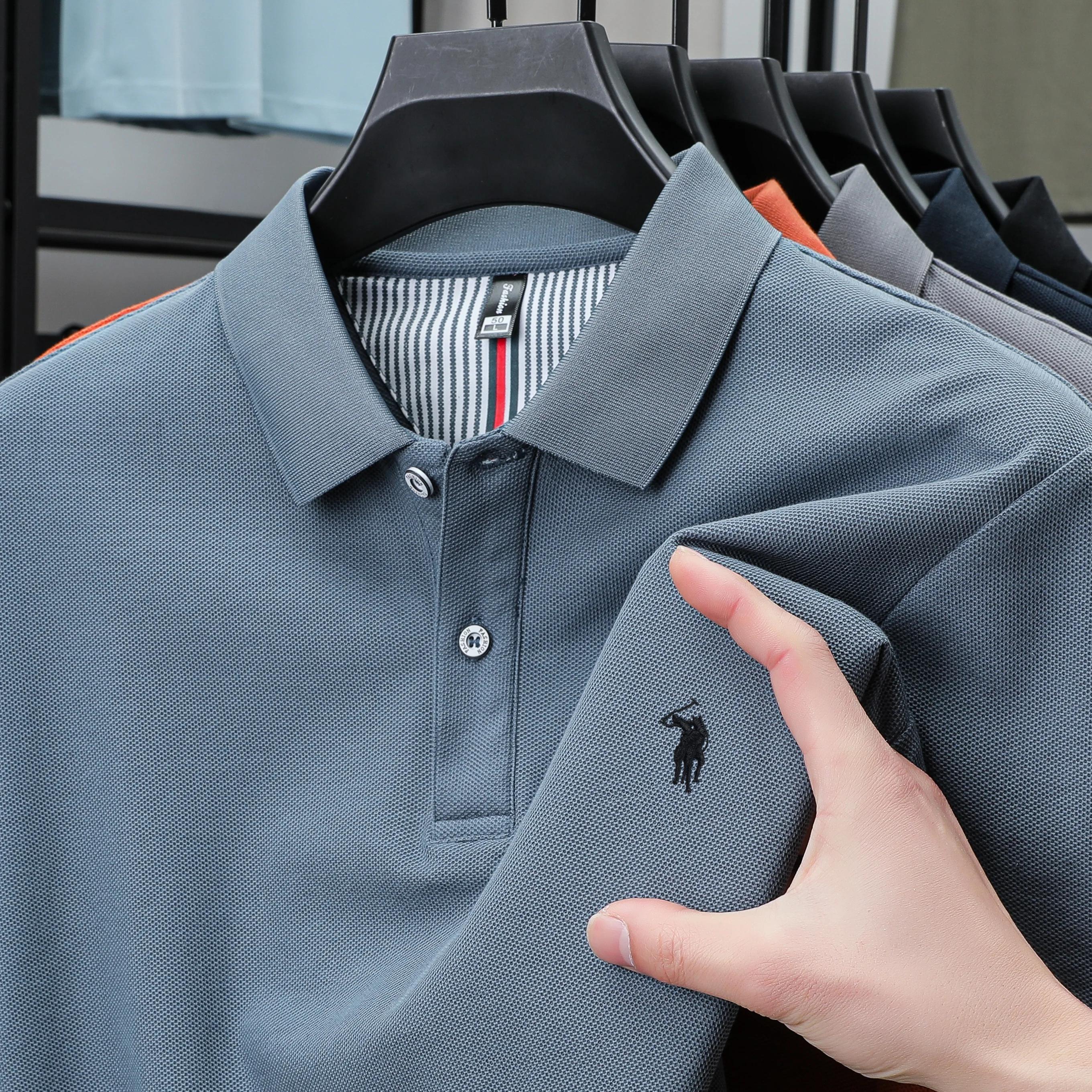 Polo homme 100% coton pur, nouveau, confort de luxe, respirant, manches courtes, haute qualité, styl