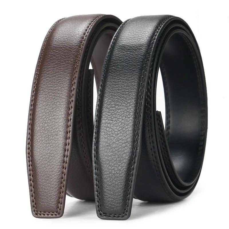 Ceinture en cuir véritable pour hommes ceinture à boucle automatique réglable ceinture à cliquet noi