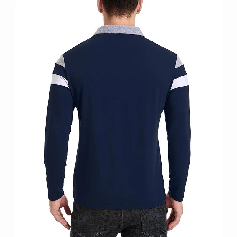 Chemise à manches longues pour hommes, décontractée, en coton, col Patchwork, pull rayé, Streetwear,