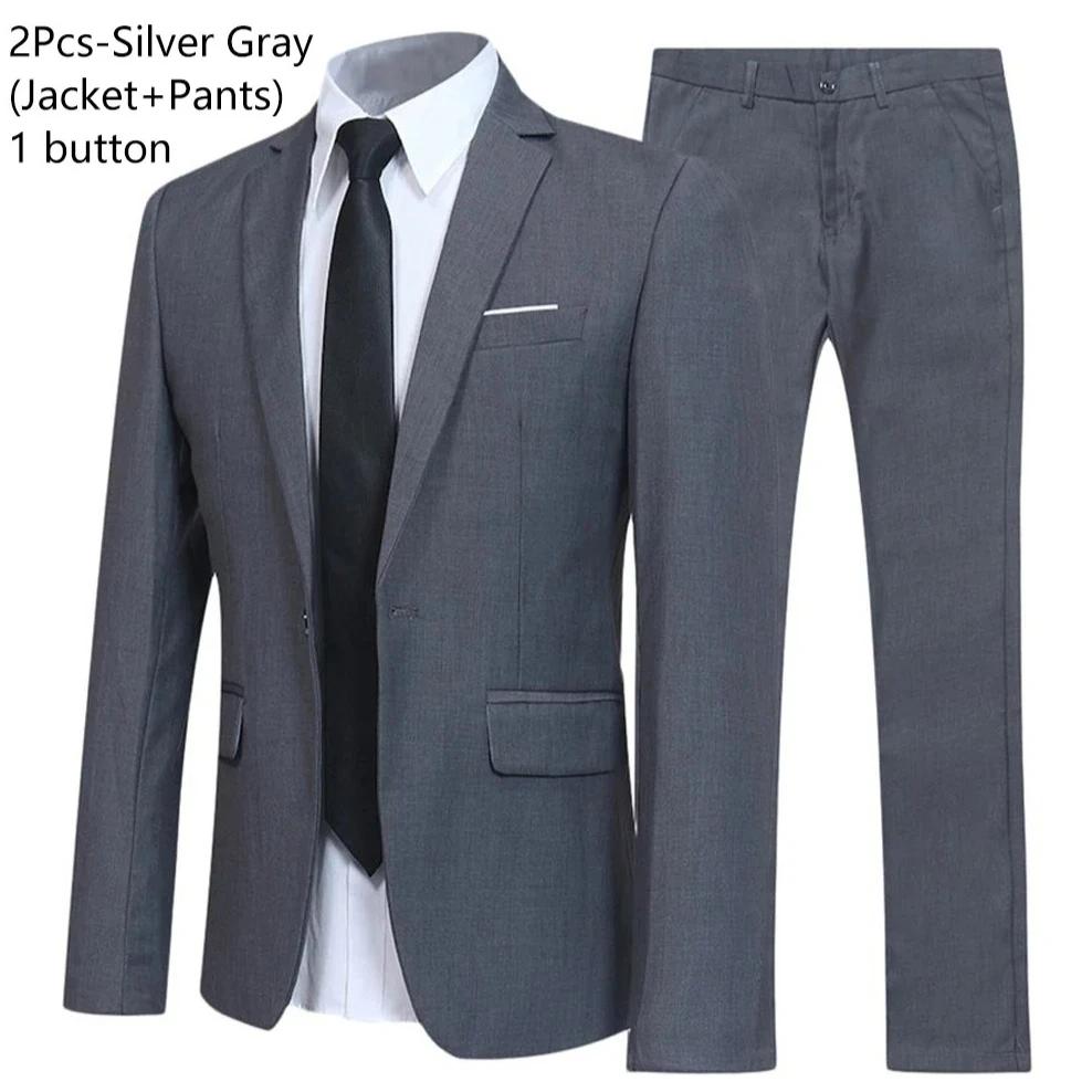 Ensemble de costumes pour hommes, 2 pièces, vestes et pantalons élégants, blazer Slim Fit, tenue for