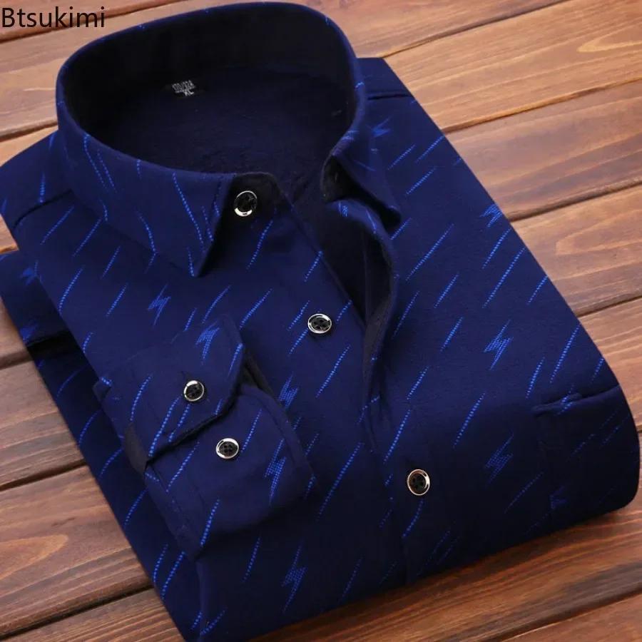 2025 hommes hiver chaud à manches longues chemises à carreaux flanelle fourrure doublé épais chemise