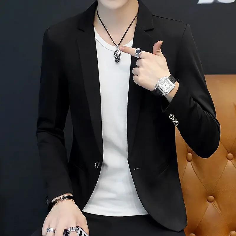 Fête lin gris hommes costume vestes simple boutonnage manteau mâle Blazer été nouveau dans des vêtem