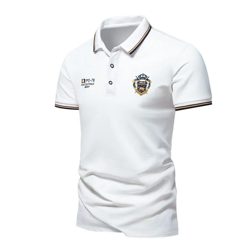 Nouveaux hommes polos brodés été à manches courtes chemise de luxe haut décontracté revers T-shirt r
