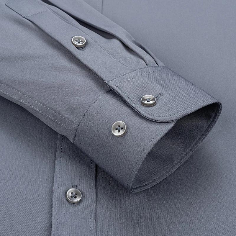 Chemise d'affaires à manches longues pour hommes, vêtements de marque, mince, mince, blanc, document