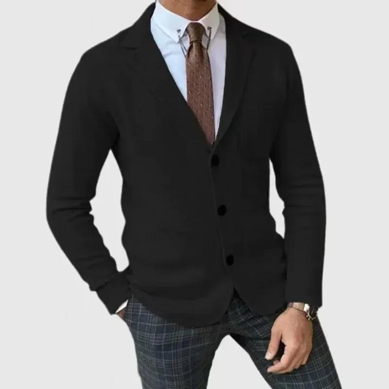 Veste Blazer Simple pour hommes, manteaux décontractés à boutons à revers, couleur unie, Vintage, Sl