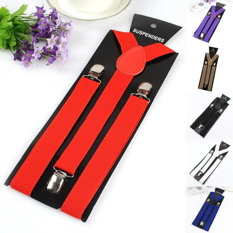 Nouveaux hommes bretelles haute élastique réglable 3 Clips solides bretelles robuste W pantalon bret