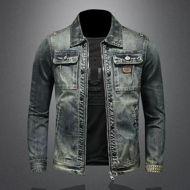 2025 nouvelle veste en jean homme mode Trench Coat tendance veste hommes vestes décontractée hommes 