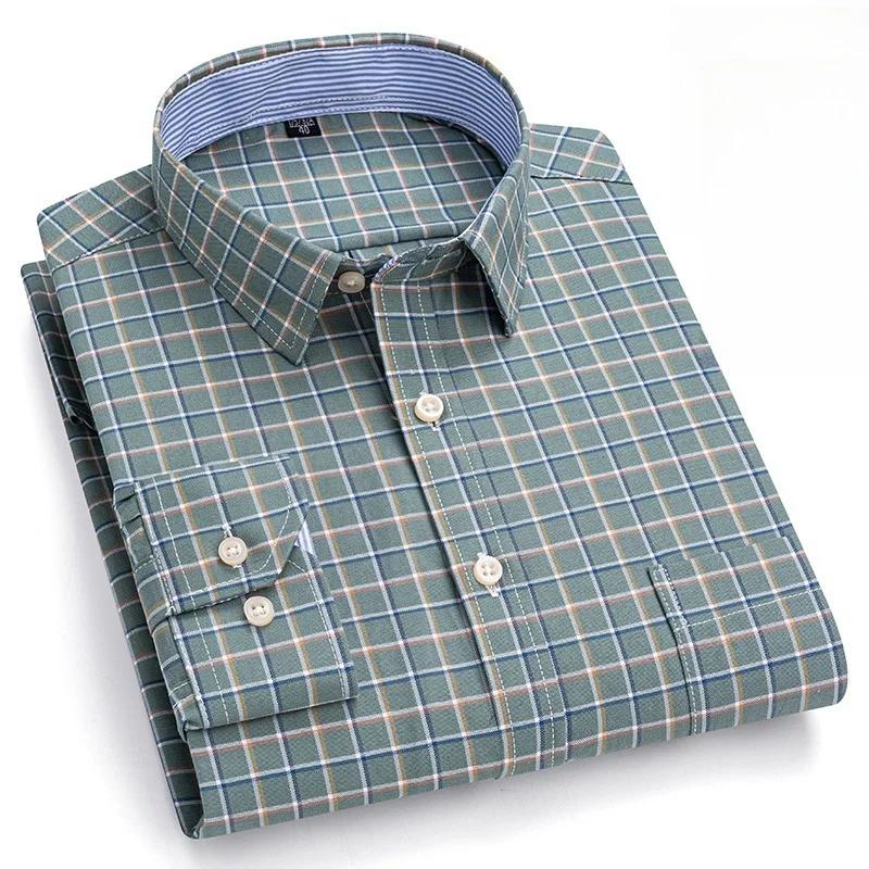 Nouveau 100% pur coton chemise pour hommes à manches longues classique polyvalent doux respirant déc
