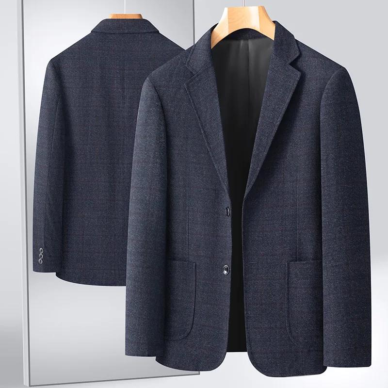Blazer pour hommes d'âge moyen, tenue professionnelle décontractée, ample, Style britannique, sous-t