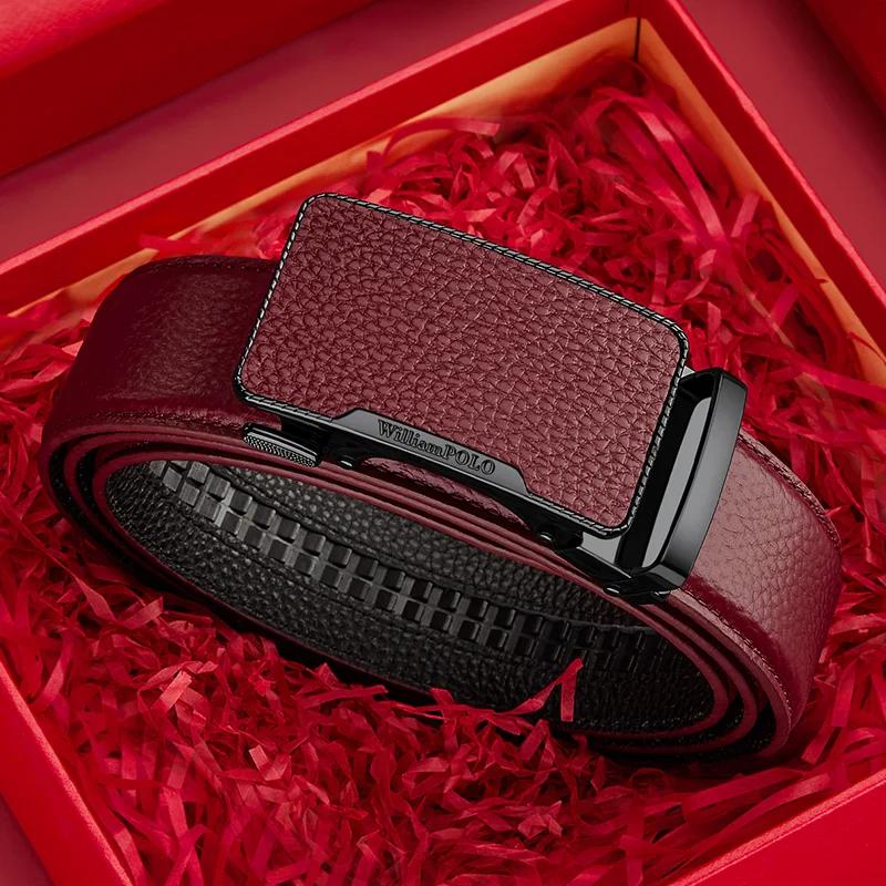 Ceinture d'affaires à la mode pour hommes, ceinture à boucle automatique en cuir, ceinture décontrac