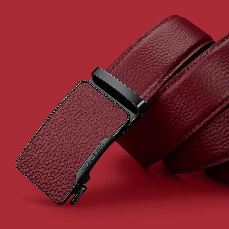 Ceinture d'affaires à la mode pour hommes, ceinture à boucle automatique en cuir, ceinture décontrac