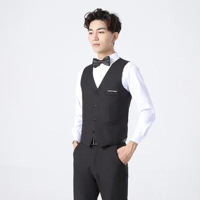Gilet de costume pour hommes, coupe cintrée, vêtements de travail pour garçons d'honneur, affaires d