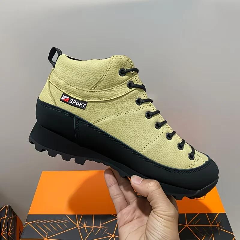 Chaussures de randonnée mi-montantes en cuir antidérapantes pour hommes 2026 – Idéales pour le trekk
