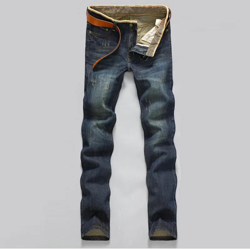 2025 Jeans décontractés hommes d'affaires jean droit pantalon en Denim extensible pantalon coupe aju