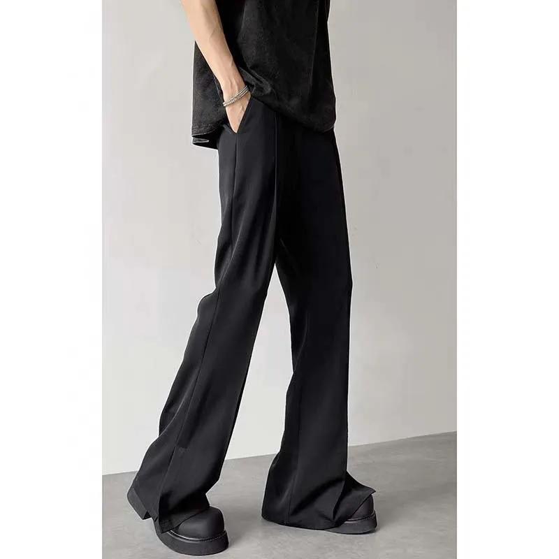 Nouveau pantalon de costume marron et noir pour homme 2026 – Pantalon de ville décontracté et ample 
