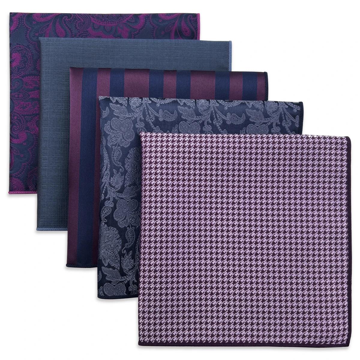 Assortiment de mouchoirs carrés de poche pour hommes, 5 pièces, grands accessoires colorés, cadeau d