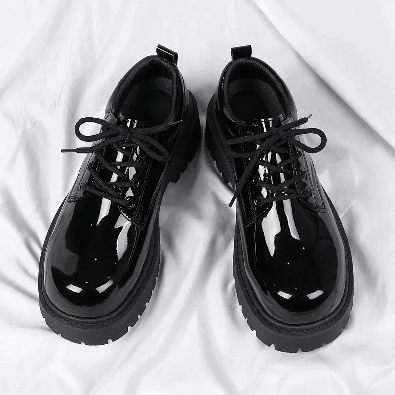 Chaussures Derby en Cuir Verni Tendance pour Homme 2026 – Chaussures Habillées Exquises pour Affaire