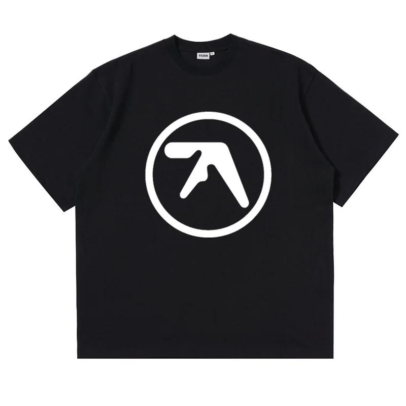 T-Shirt homme Aphex Twin chemise 100% coton imprimé surdimensionné Y2k t-shirts streetwear à manches
