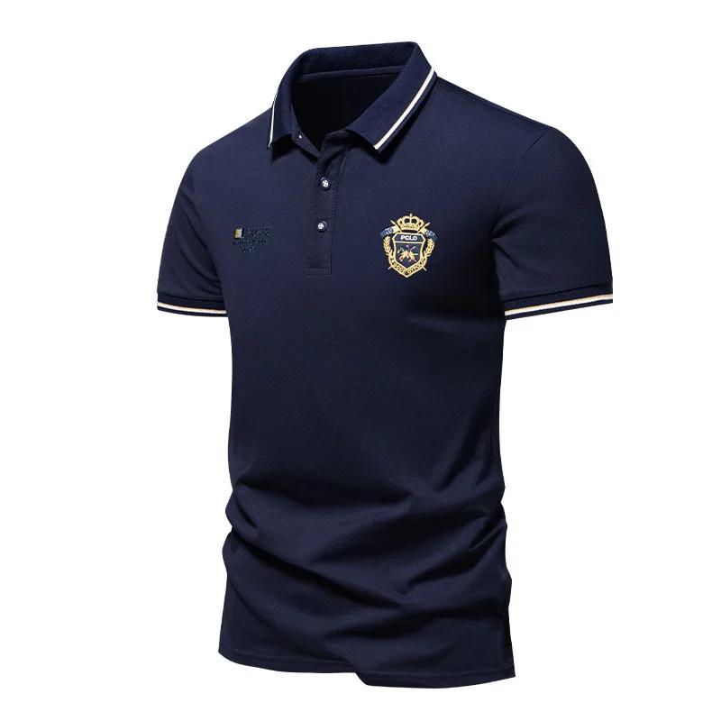 Nouveaux hommes polos brodés été à manches courtes chemise de luxe haut décontracté revers T-shirt r