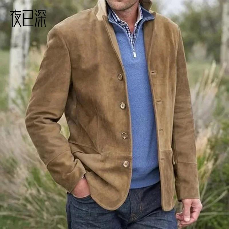 Veste de costume décontractée pour hommes européens et américains, couleur unie, Vintage, haute qual