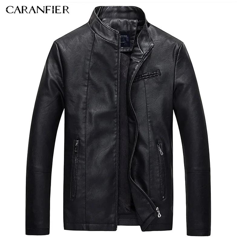 CARANFIER hommes vestes en cuir manteaux d'hiver hommes velours épais mode Faux vêtements d'extérieu