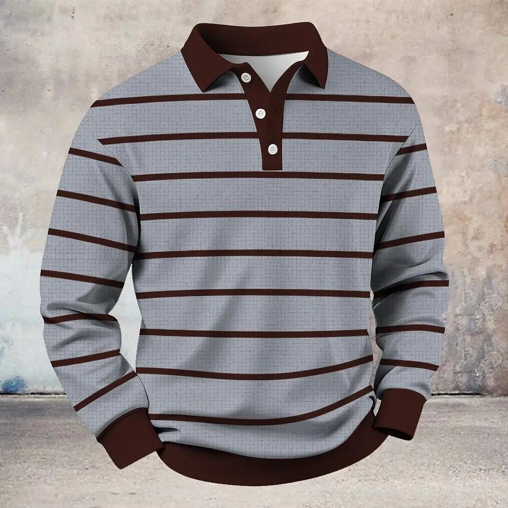 Chemise à col rabattu sur mesure – Chemise à manches longues pour homme avec des accents à fines ray