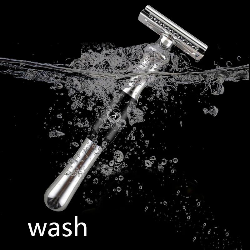 Titan-Rasoir de sécurité en T pour homme, manche en métal, machine de rasage à lame de subdivision, 