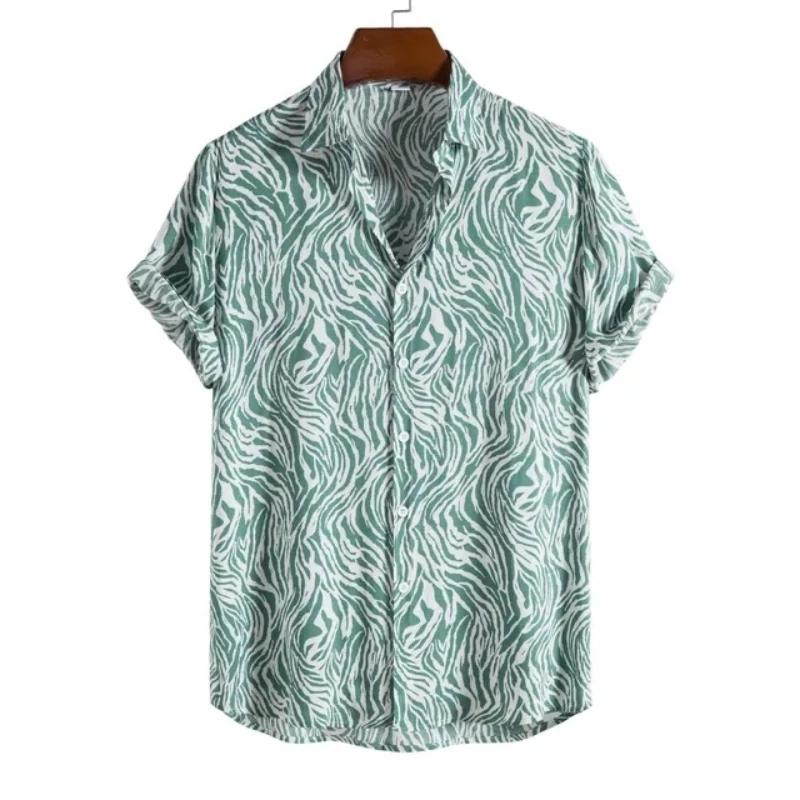 Léopard hawaïen Sexy Floral mâle Camisa coupe ajustée à manches courtes fête plage décontracté homme