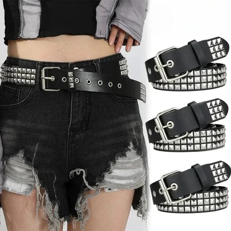 Tendance Rivet ceinture métal lourd ceinture hommes femmes Punk discothèque Rock Style ceinture jean