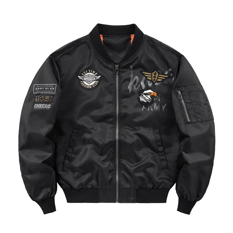 Blouson Aviateur Homme Printemps Automne Style Décontracté Air Force MA-1 Veste Baseball Fermeture É