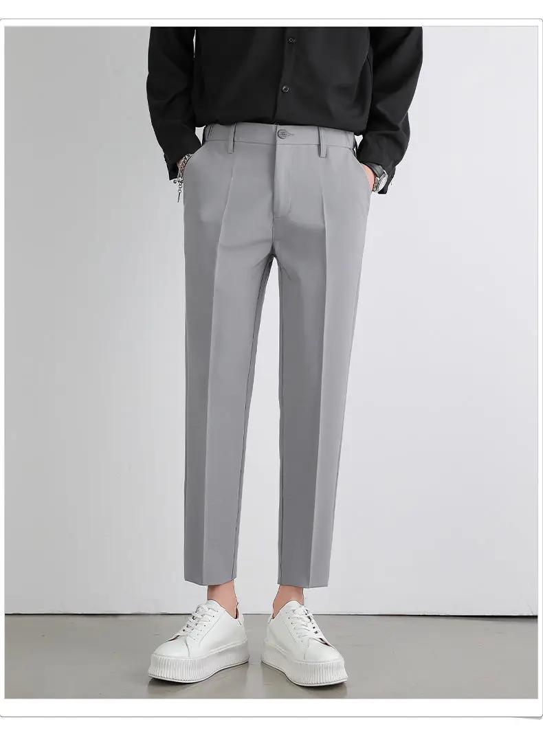 Pantalon de costume pour hommes, nouveau Style, droit, polyvalent, décontracté, Slim, Style coréen, 