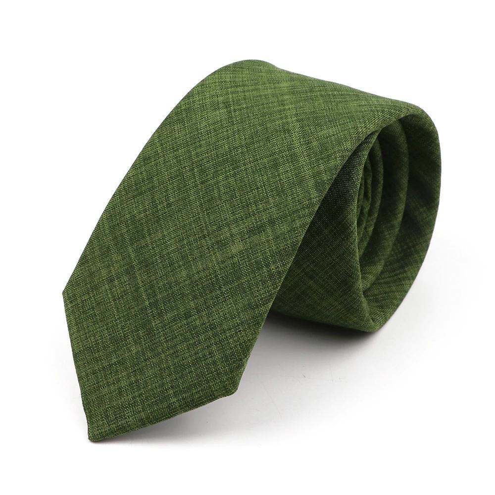 Coton doux couleur unie à la main hommes cravates sauge vert rose Orange maigre cravate pour fête de