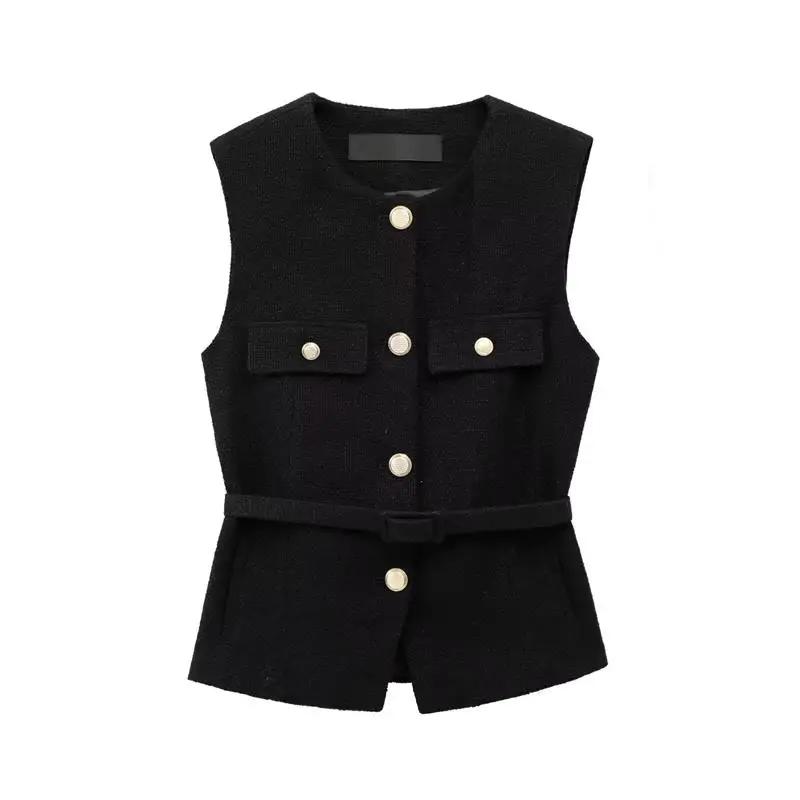 Gilets vestes automne femmes 2025 nouveau Chic Simple mince femmes vestes gilet mode jeunesse élégan