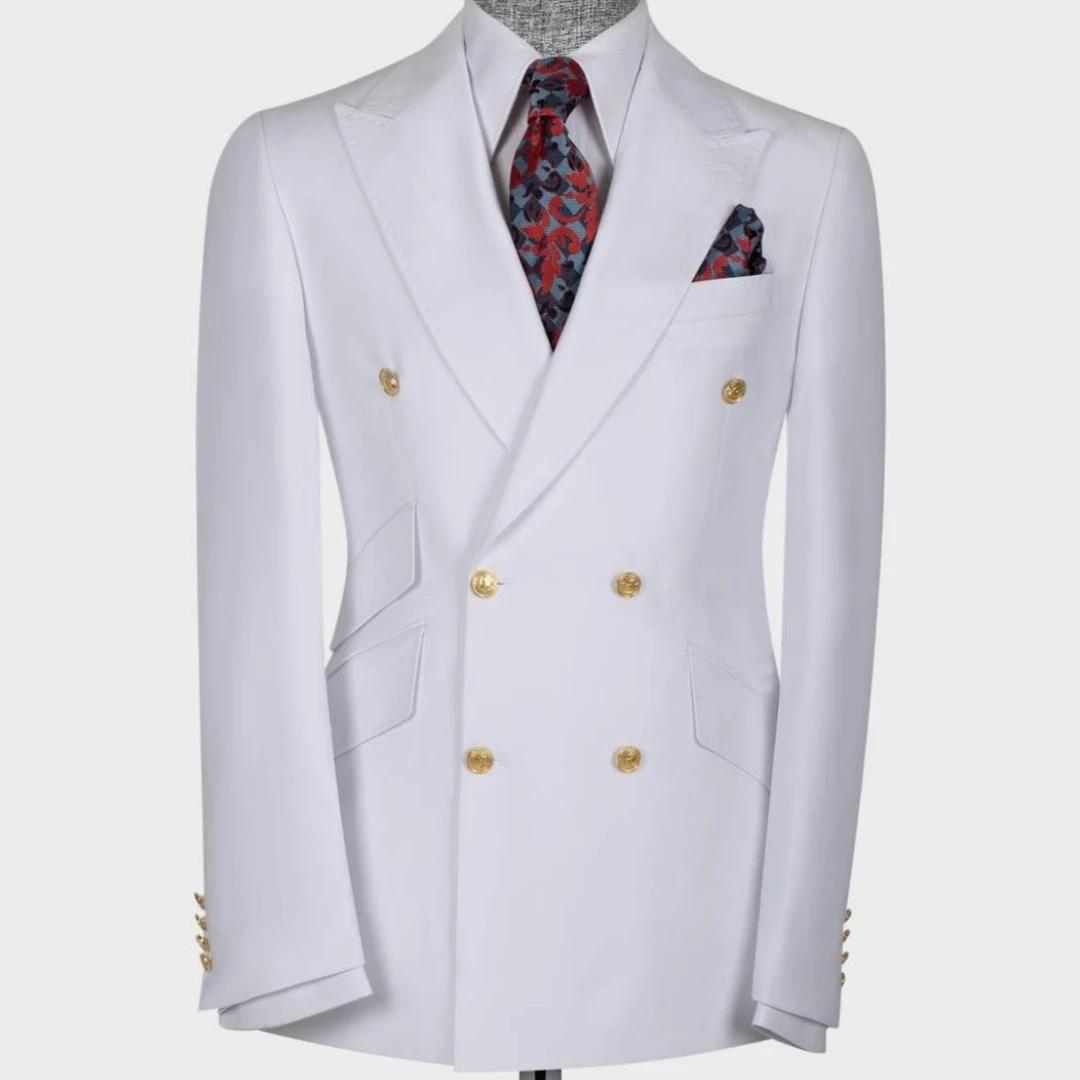 Costume 2 pièces gris foncé pour hommes, Double bouton avec revers, pour Banquet de mariage, décontr