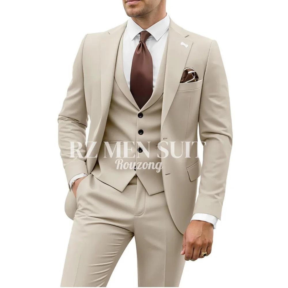 Costume homme 3 pièces, coupe slim, pour mariage, cérémonie, bal, affaires, costumes formels pour ho