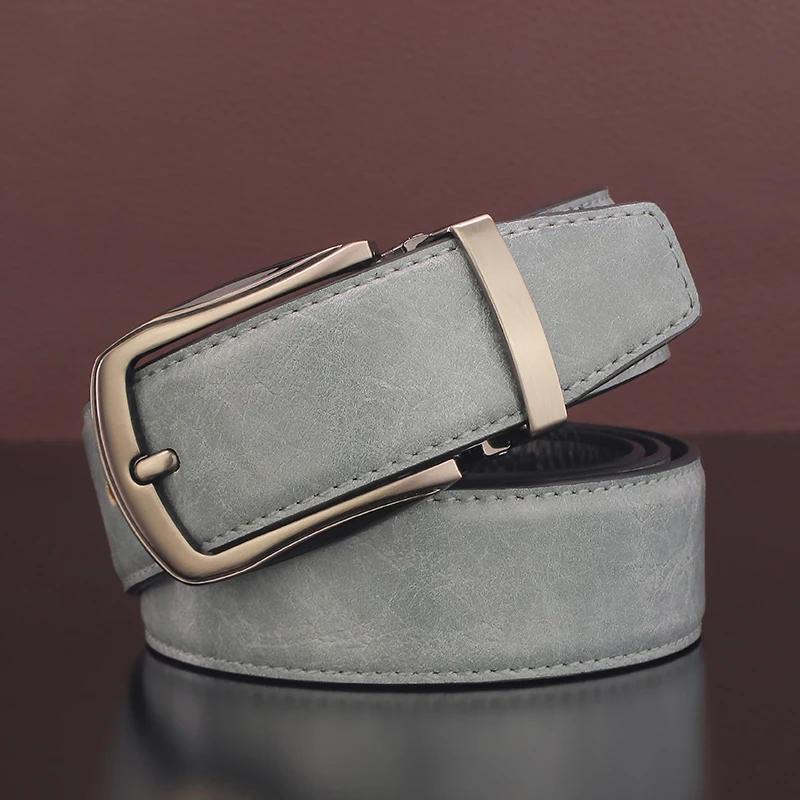 Ceintures en cuir véritable pour hommes, boucle ardillon de haute qualité, mode en argile, décontrac