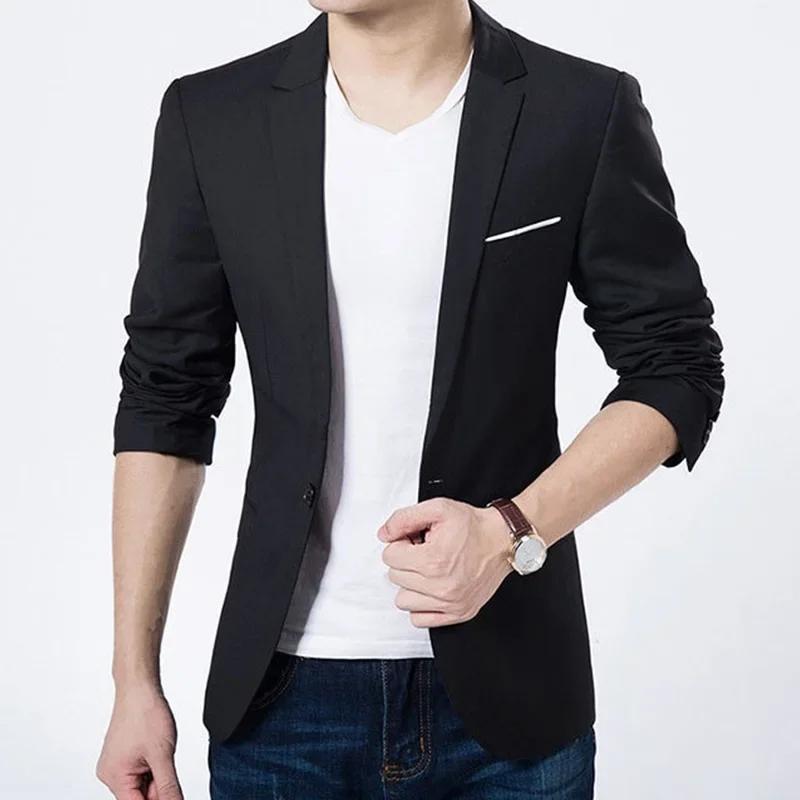 Veste de costume pour homme, formelle et décontractée, en mélange de coton, pour affaires, à un bout