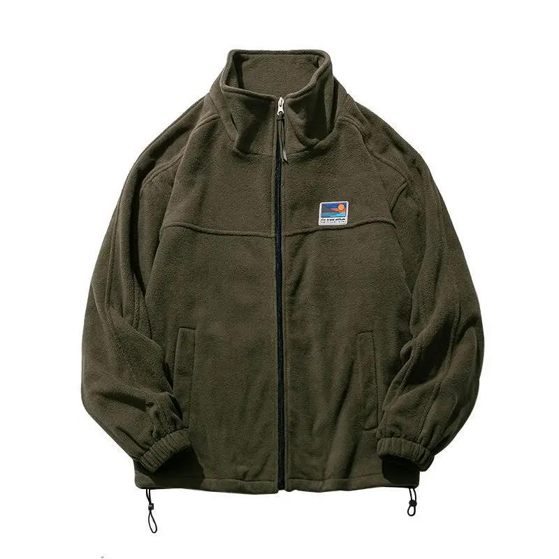 Blouson matelassé en velours polaire pour homme, style décontracté automne-hiver, col montant, ferme