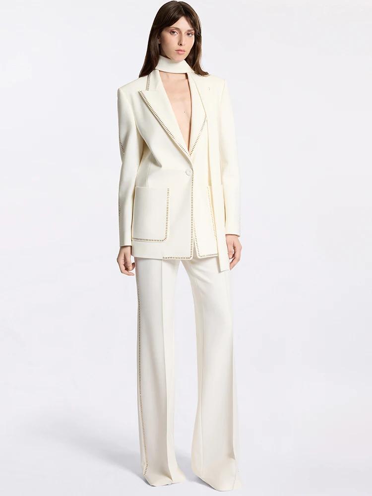 Ensemble de costume de créateur HIGH STREET, dernière mode 2026, pour femme, avec blazer à bouton un