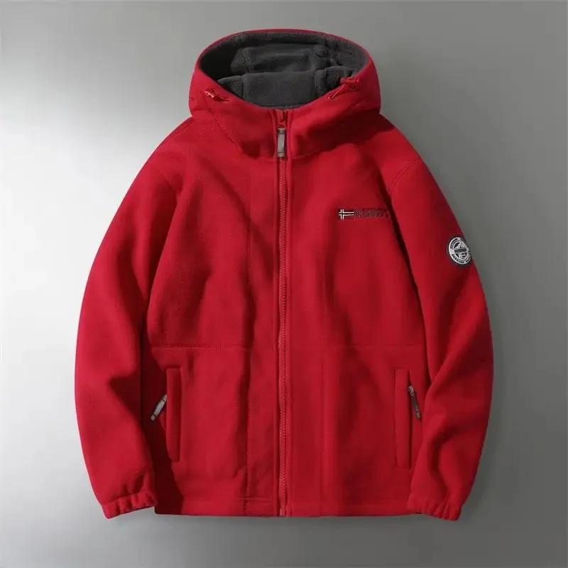 Veste d'hiver épaisse en polaire Double couche pour hommes, vêtements chauds Anti-froid à capuche, g