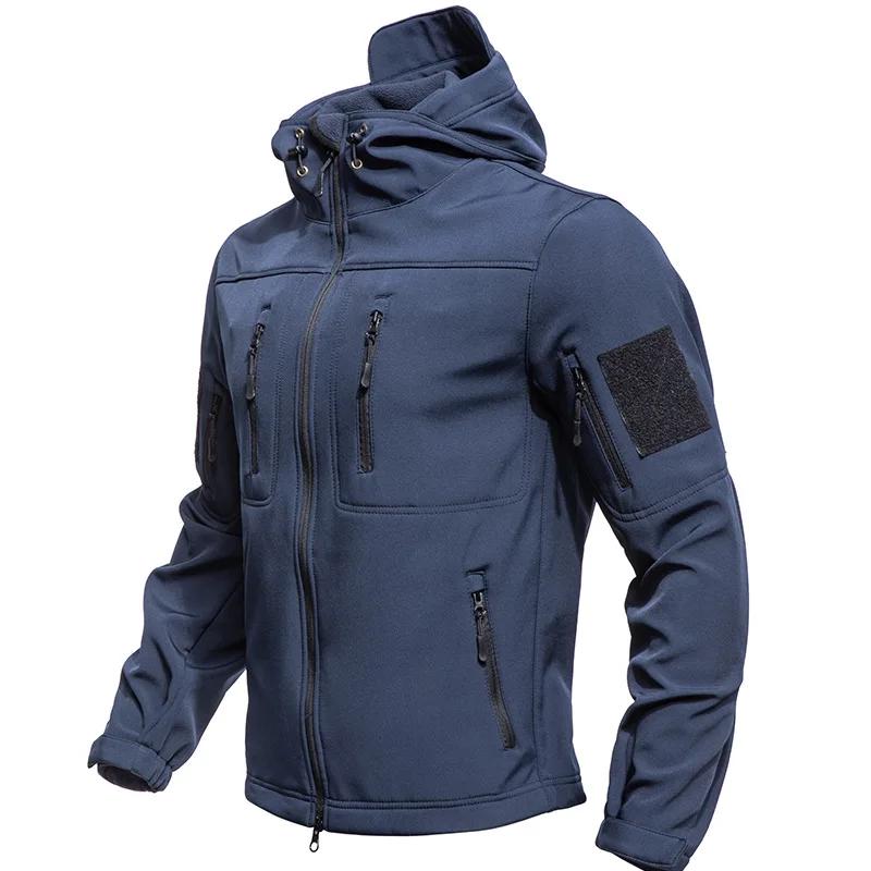 Veste tactique en peau de requin pour homme, manteau à capuche en polaire imperméable, vêtements de 