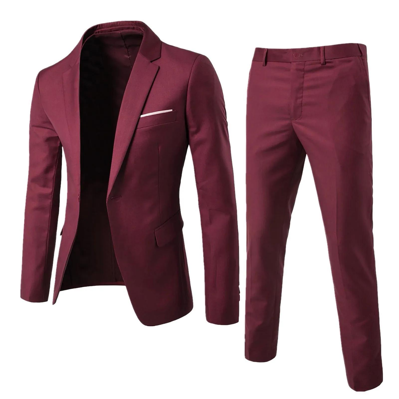 Ensemble de costume pour hommes, ensemble deux pièces formel d'affaires, coupe cintrée, petit costum